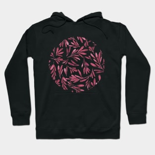 Pink leaves watercolor pattern illustration Hoodie